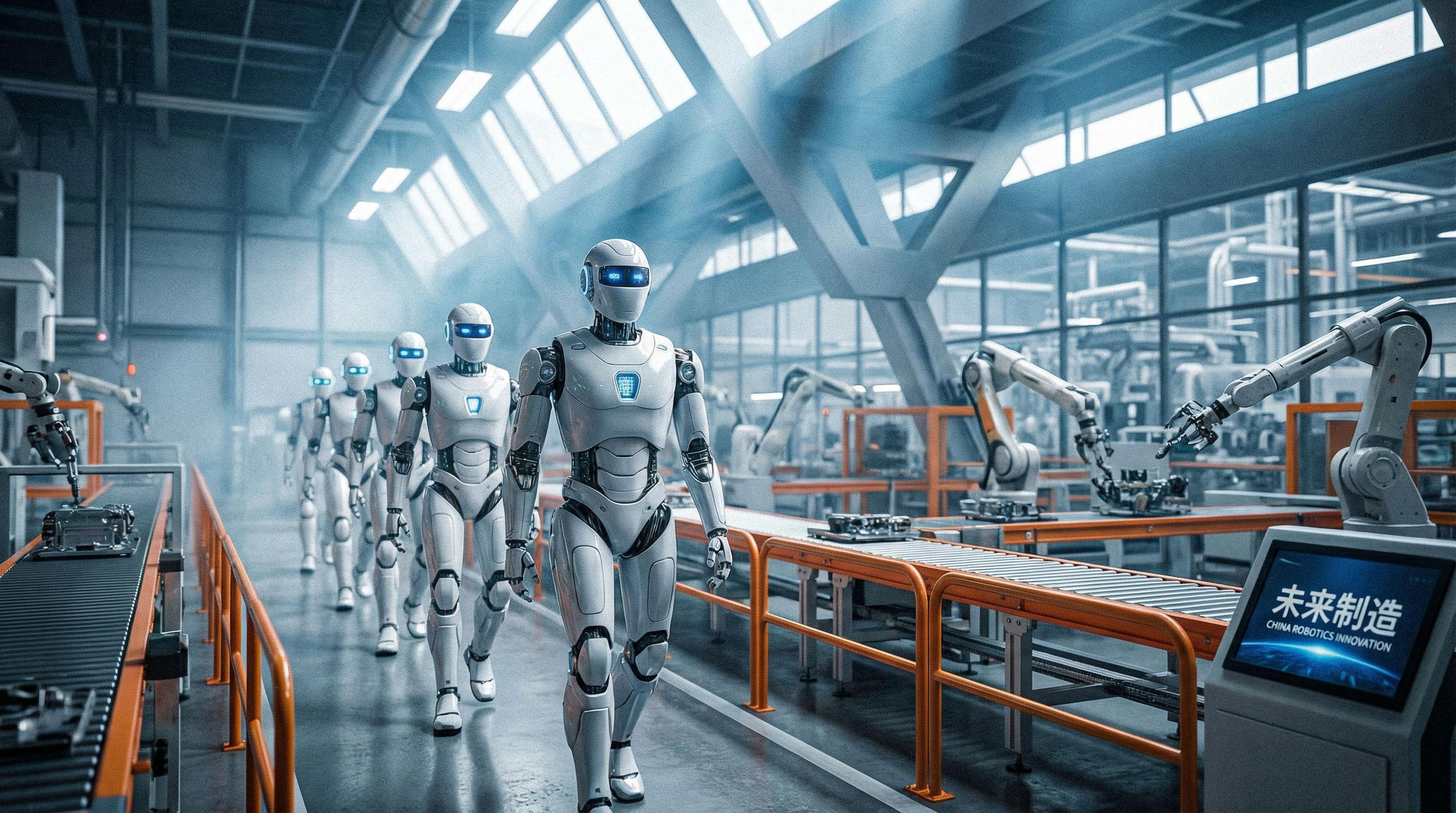 Robots humanoides chinos en producción